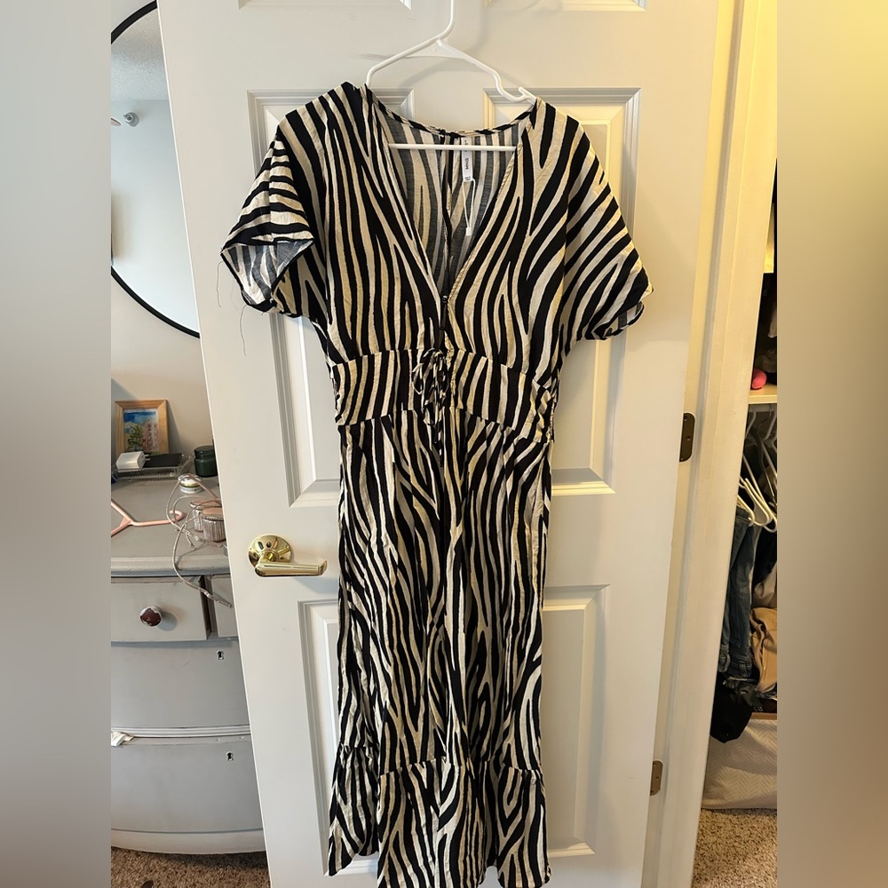 Mango Zebra Print Maxi Dress